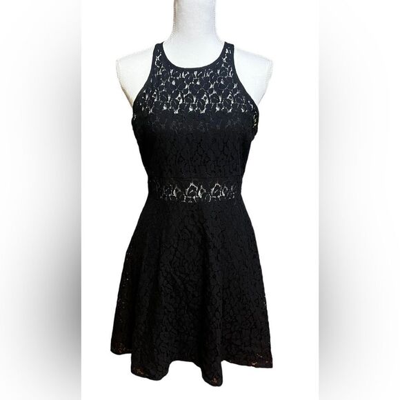 Likely Black Lace Halter little black Dress size 8 - Picture 1 of 7